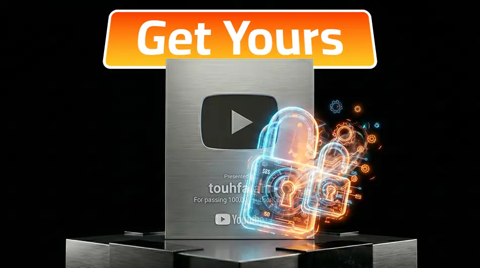 YouTube play button redemption process showing the four steps from milestone notification to unboxing the physical creator award
