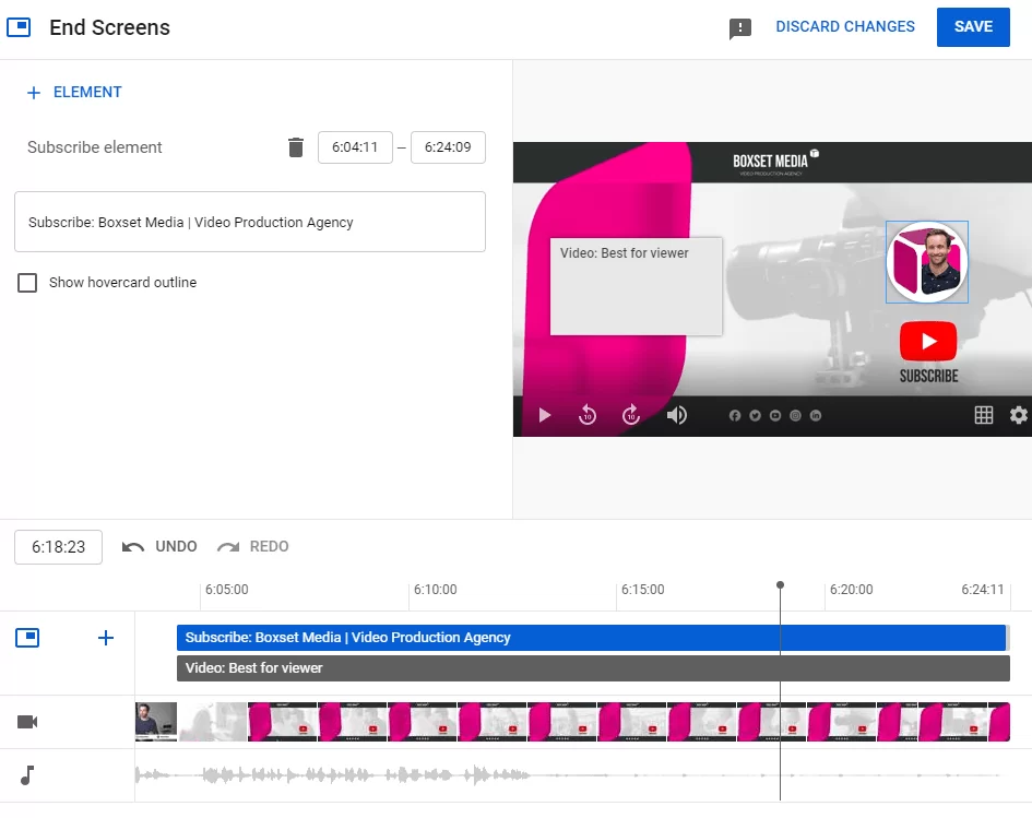 Adding end screens cards and subtitles in YouTube studio