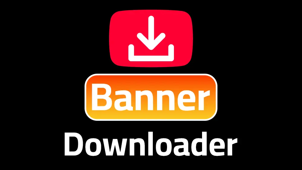 YouTube Banner Downloader tool showing channel cover art being downloaded in multiple sizes