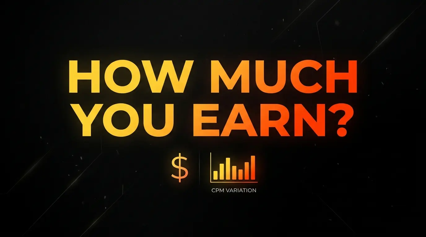 YouTube earnings per view breakdown showing CPM ranges by audience type