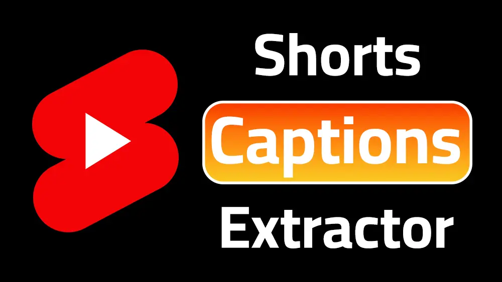 YouTube Shorts Caption Extractor tool interface showing transcript extraction with SRT format options