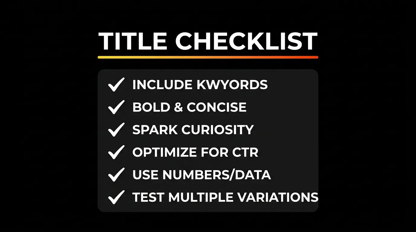 YouTube title SEO checklist for optimal video performance