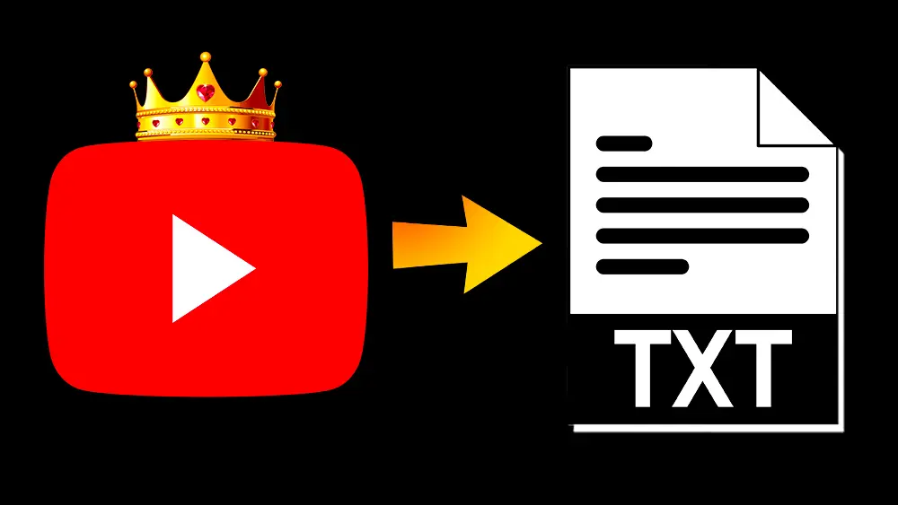 YouTube video transcript being extracted and displayed as text on a screen