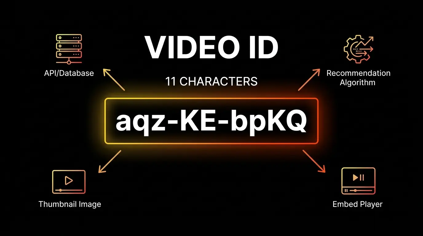 YouTube URL anatomy showing the video ID highlighted in the watch?v= parameter