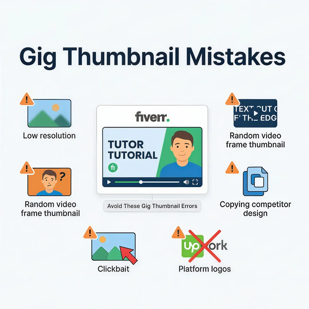 Fiverr gig thumbnail safe zone infographic showing 70px padding on each side