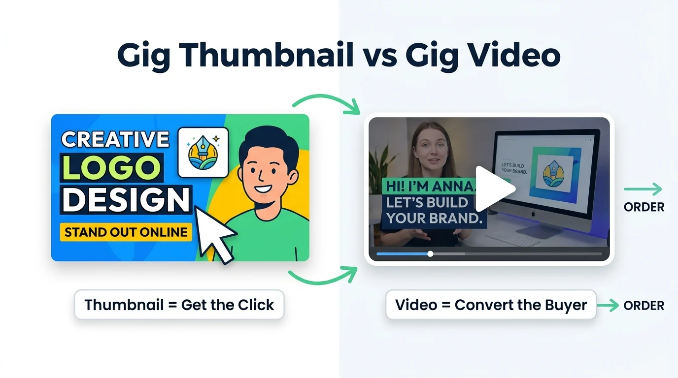 Fiverr gig thumbnail safe zone infographic showing 70px padding on each side