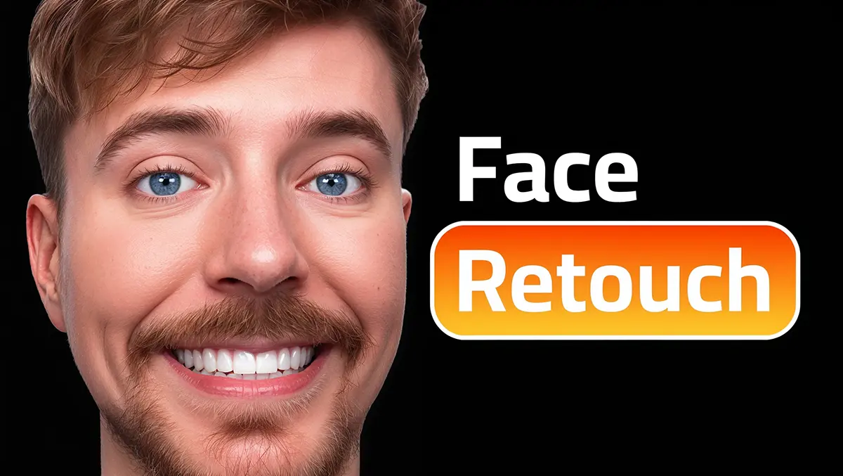 MrBeast thumbnail face effect step-by-step Photoshop tutorial with free Touhfa Action Bundle