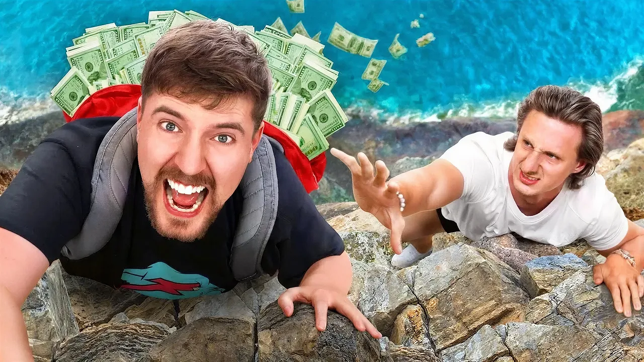 A dramatic low angle AI-generated thumbnail showing a creator lit from below against a dark background, conveying authority and power